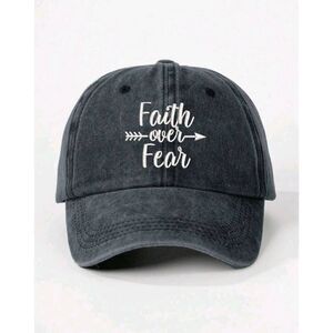 Black Ladies Faith Over Fear Embroidered Hat